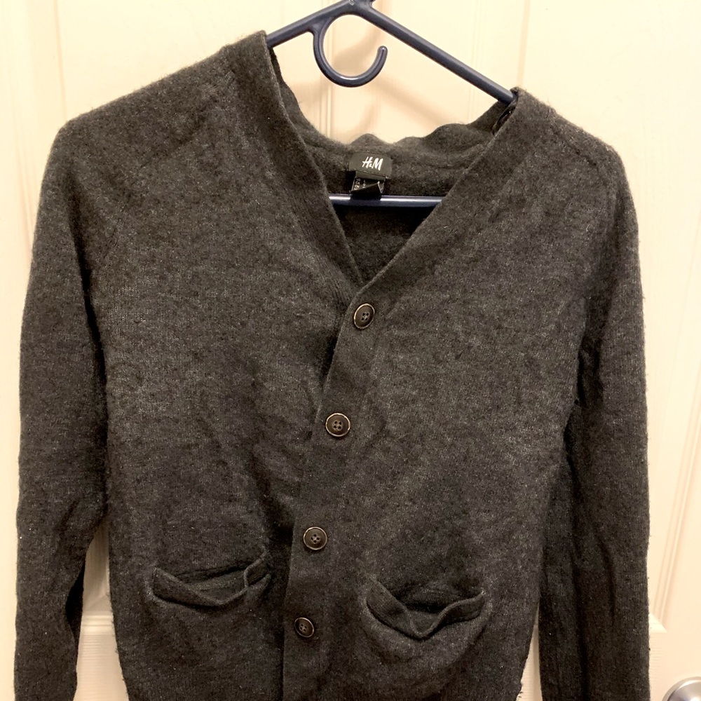 Dark Grey Wool Cardigan!